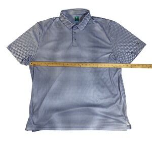 Pro Tour Mens XXL Gingham Polo Shirt Coolplay Blue White Short Sleeve Golf